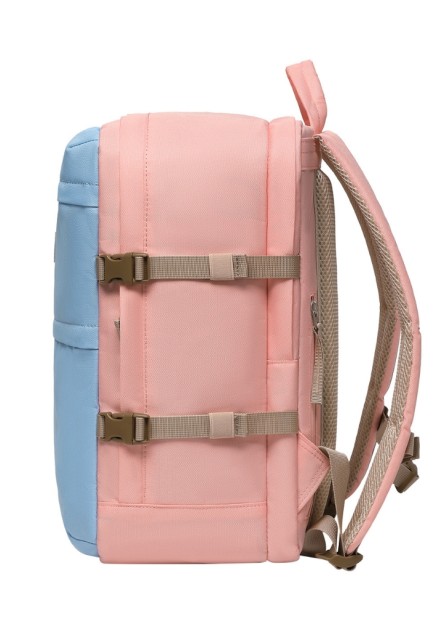 Plecak kabinowy Doughnut Flayer 25L 40x30x20 &ndash; kolor Light Blue x Pink, widok z boku