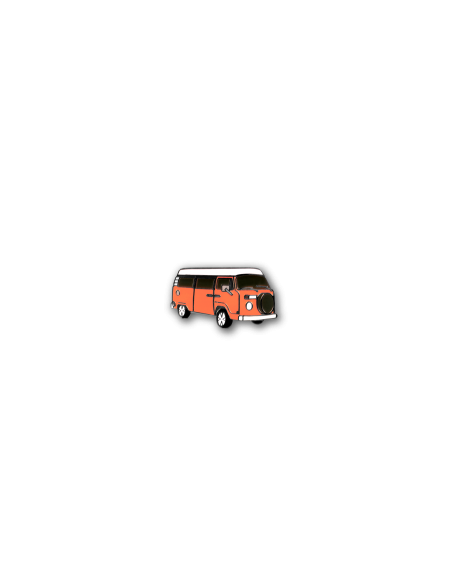 Pin Doughnut Brooch Mini Bus Orange
