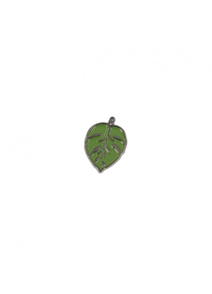 Pin Doughnut Brooch Jungle Series Shield Leaf Green